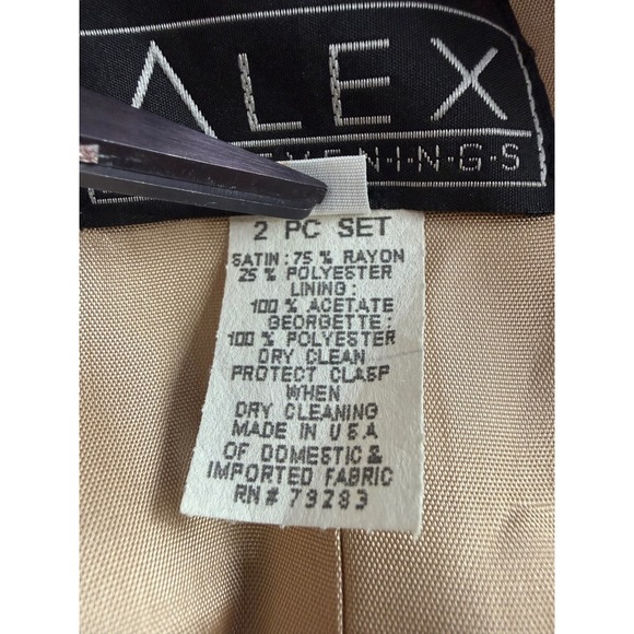 VTG Alex Evenings 2pc Gown Women's 8/10 Gold Mother of the Bride Maxi Rhinestone - Picture 7 of 9